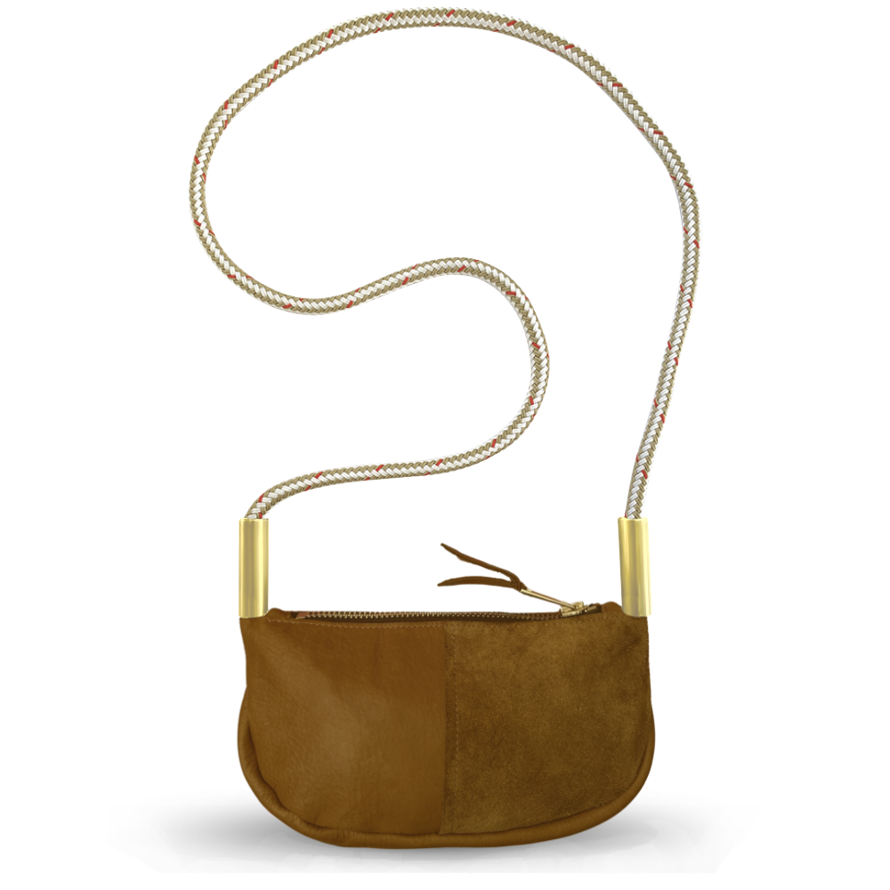 Zip Crossbody #Rope Color_Oyster Shell Gold#Rope Handle Length_Crossbody (50")#Add Ons_Handbag Only
