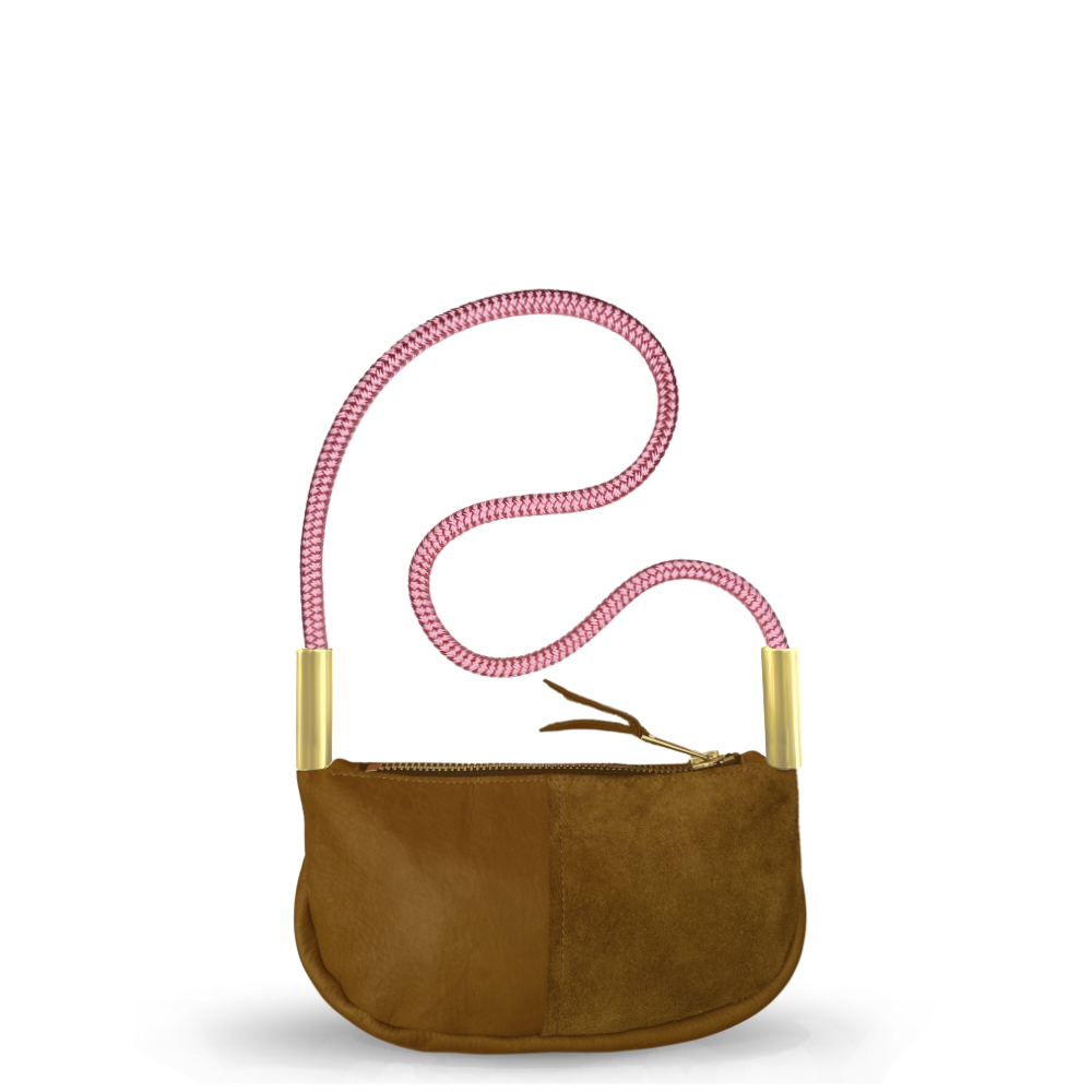 Zip Crossbody #Rope Color_Pink Beach Rose#Rope Handle Length_Shoulder (35")#Add Ons_Handbag Only