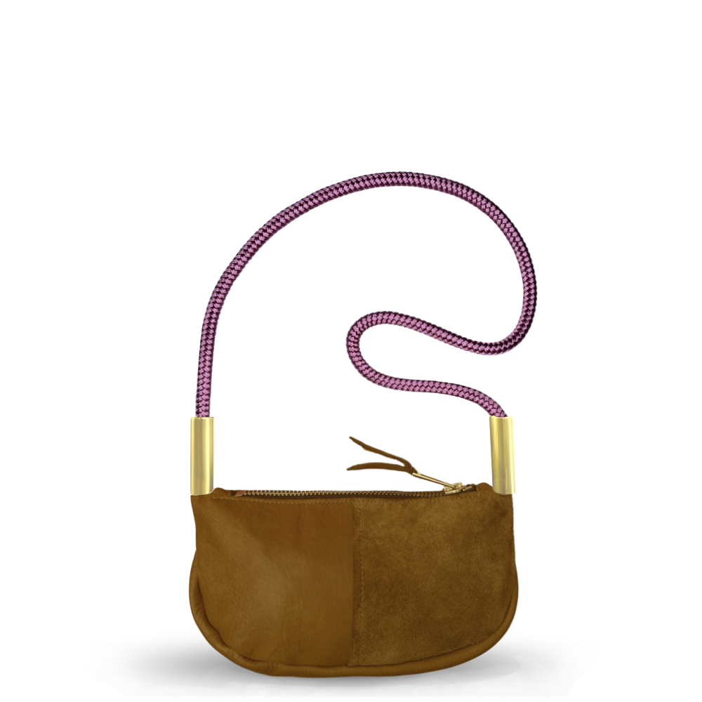 Zip Crossbody #Rope Color_Purple Beach Rose#Rope Handle Length_Shoulder (35")#Add Ons_Handbag Only