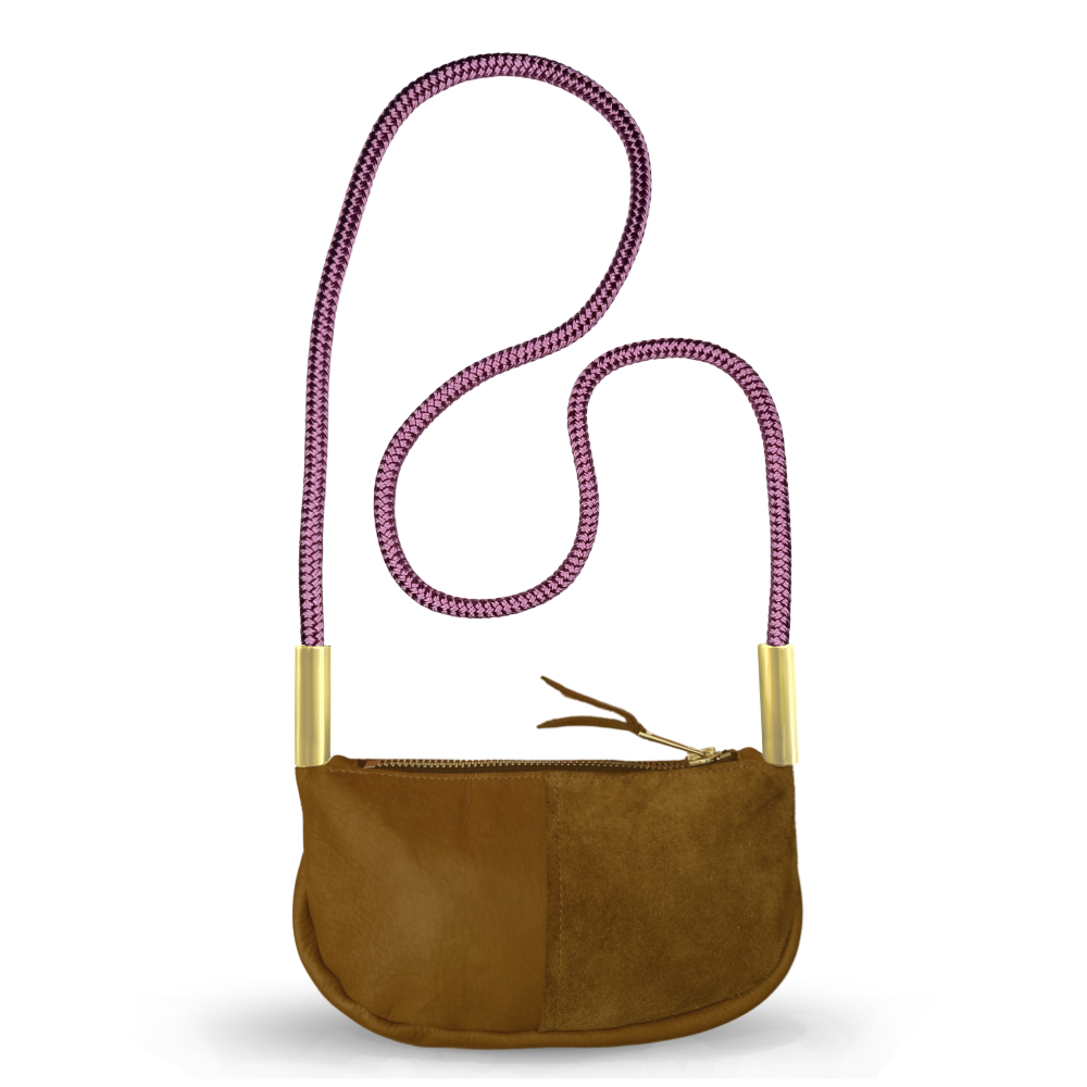 Zip Crossbody #Rope Color_Purple Beach Rose#Rope Handle Length_Crossbody (50")#Add Ons_Handbag Only