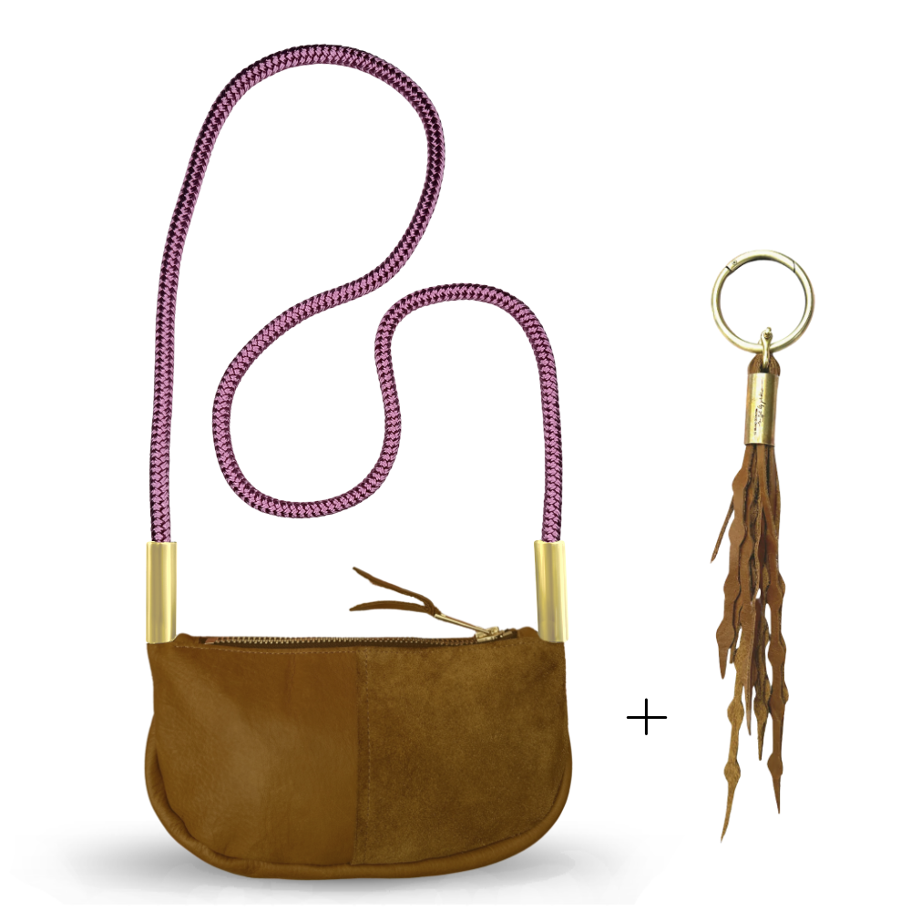 Zip Crossbody #Rope Color_Purple Beach Rose#Rope Handle Length_Crossbody (50")#Add Ons_Add a Matching Seaweed Tassel (save $10)