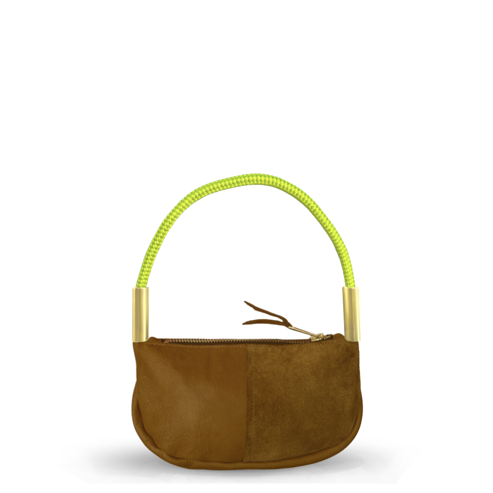 Zip Crossbody #Rope Color_Neon Yellow#Rope Handle Length_Wrist (19")#Add Ons_Handbag Only