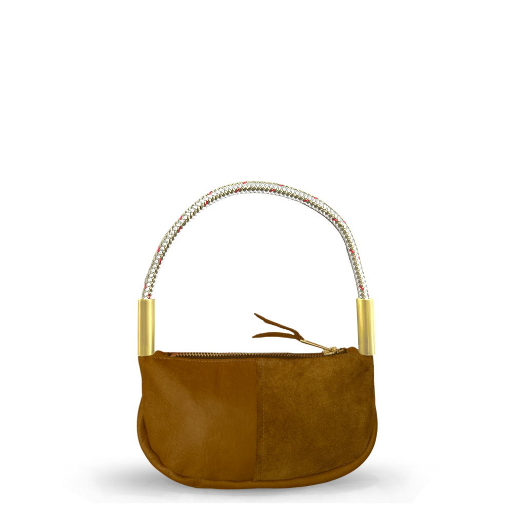 Zip Crossbody #Rope Color_Oyster Shell Gold#Rope Handle Length_Wrist (19")#Add Ons_Handbag Only