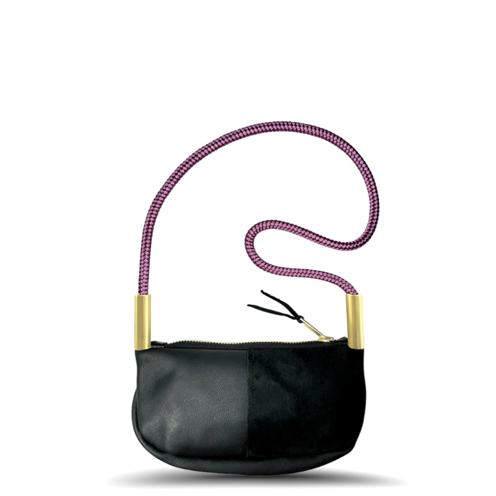 Zip Crossbody #Rope Color_Purple Beach Rose#Rope Handle Length_Shoulder (35")#Add Ons_Handbag Only