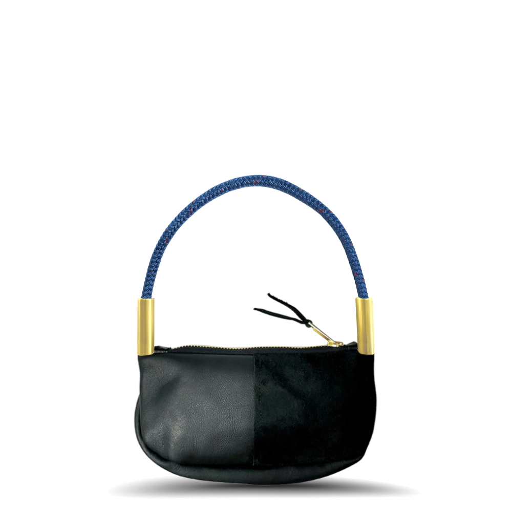 Zip Crossbody in Black Leather