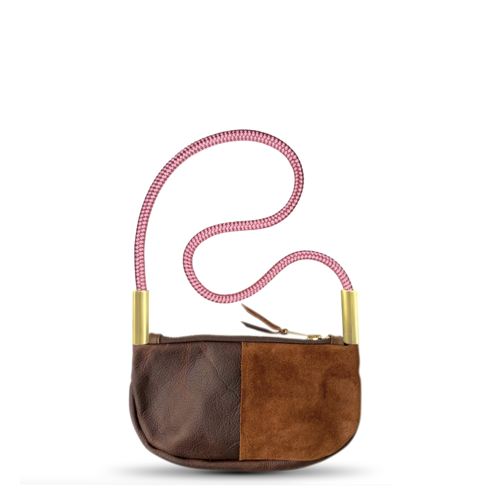 Zip Crossbody #Rope Color_Pink Beach Rose#Rope Handle Length_Shoulder (35")#Add Ons_Handbag Only