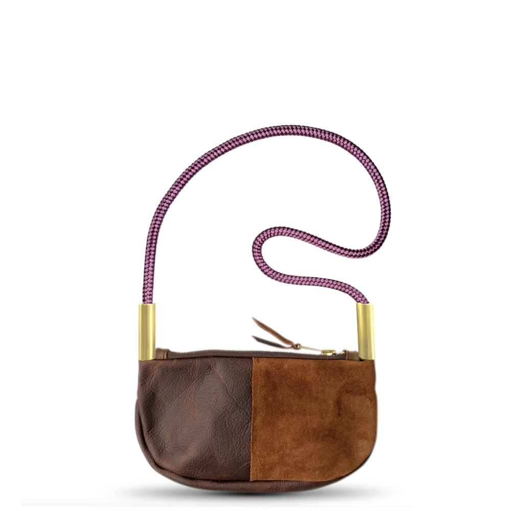 Zip Crossbody #Rope Color_Purple Beach Rose#Rope Handle Length_Shoulder (35")#Add Ons_Handbag Only