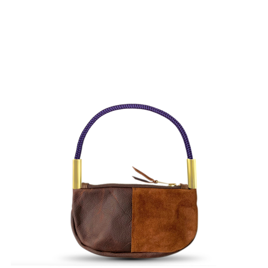 Zip Crossbody in Brown Leather