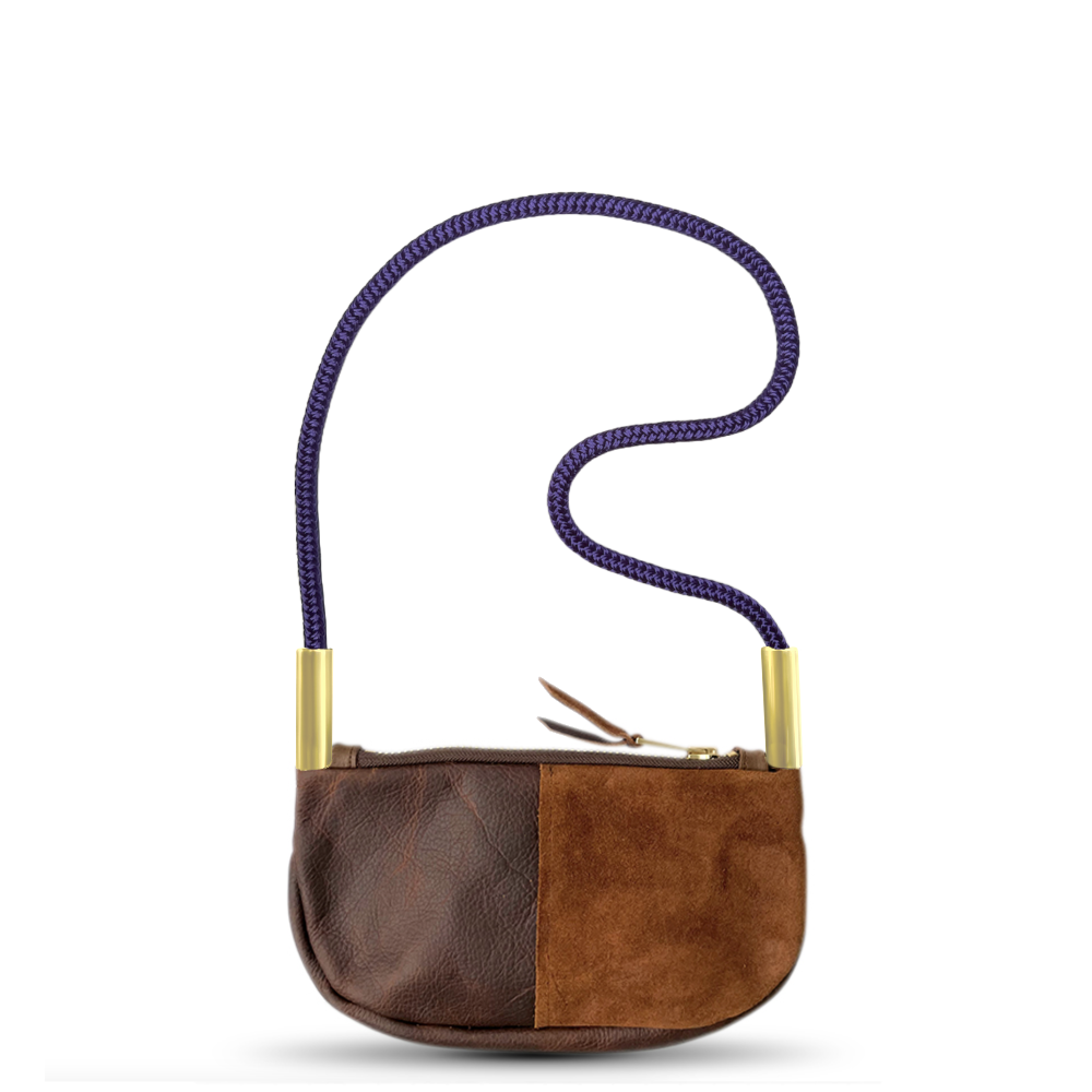 Zip Crossbody in Brown Leather