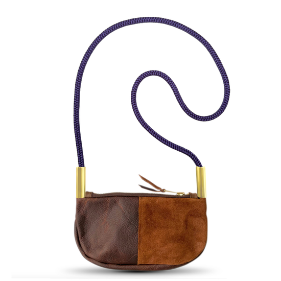 Zip Crossbody in Brown Leather
