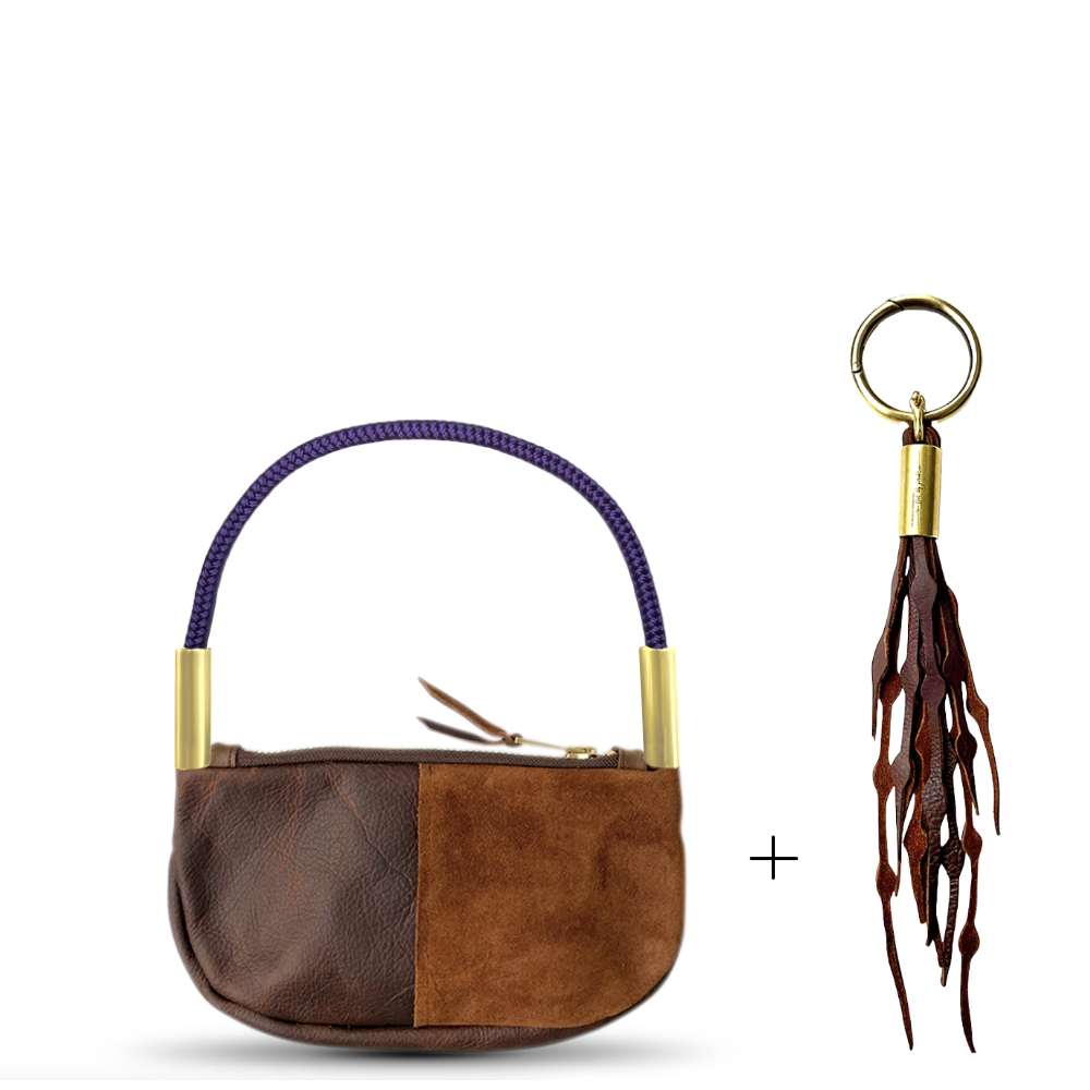 Zip Crossbody #Rope Color_Purple Mussel Shell#Rope Handle Length_Wrist (19")#Add Ons_Add a Matching Seaweed Tassel (save $10)