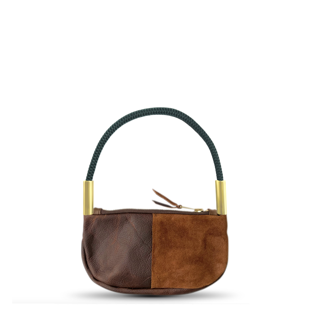 Zip Crossbody in Brown Leather