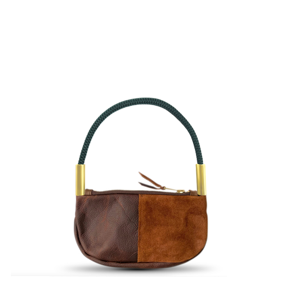 Zip Crossbody in Brown Leather