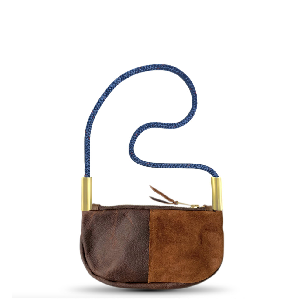 Zip Crossbody in Brown Leather