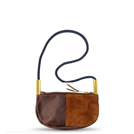 Zip Crossbody in Brown Leather