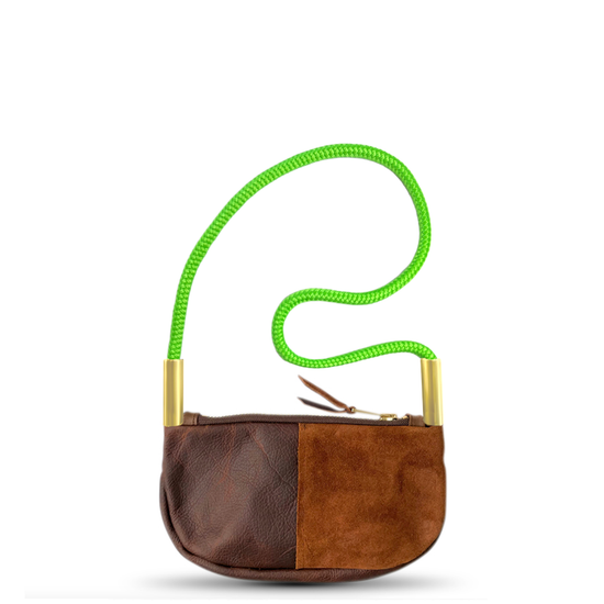 Zip Crossbody in Brown Leather