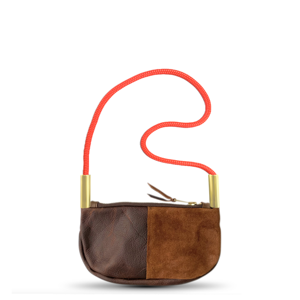 Zip Crossbody in Brown Leather