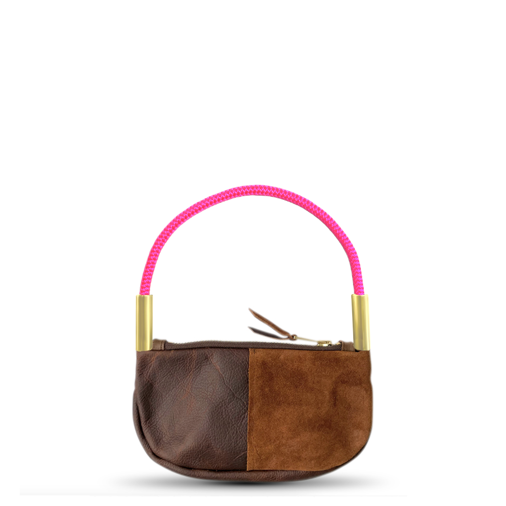 Zip Crossbody #Rope Color_Neon Pink#Rope Handle Length_Wrist (19")#Add Ons_Handbag Only