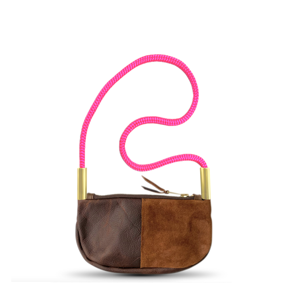 Zip Crossbody #Rope Color_Neon Pink#Rope Handle Length_Shoulder (35")#Add Ons_Handbag Only
