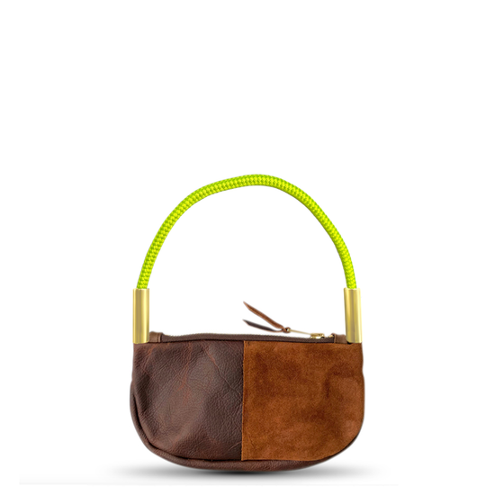 Zip Crossbody in Brown Leather