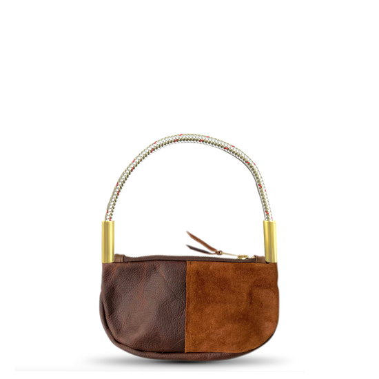 Zip Crossbody in Brown Leather