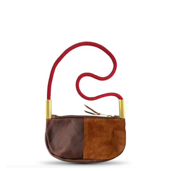 Zip Crossbody in Brown Leather