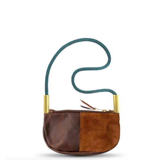 Zip Crossbody in Brown Leather