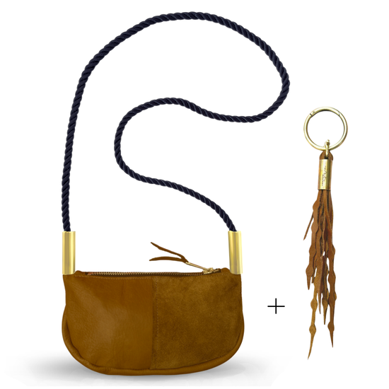 Zip Crossbody in Beach Nut Leather