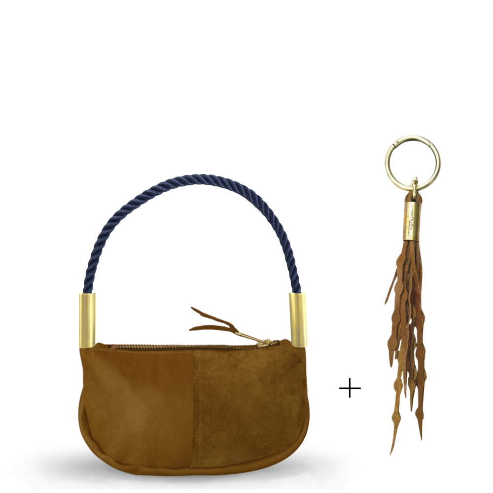 Zip Crossbody #Rope Color_New England Navy#Rope Handle Length_Wrist (19")#Add Ons_Add a Matching Seaweed Tassel (save $10)