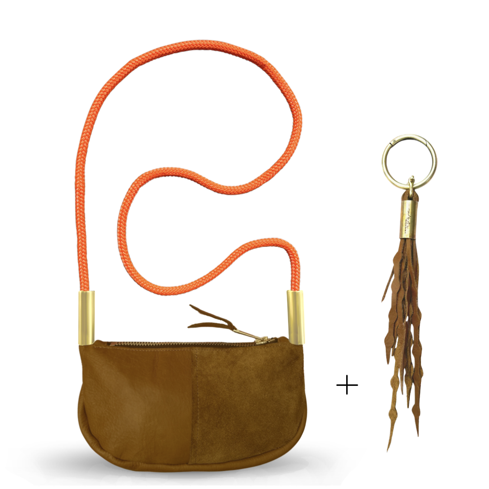 Zip Crossbody in Beach Nut Leather