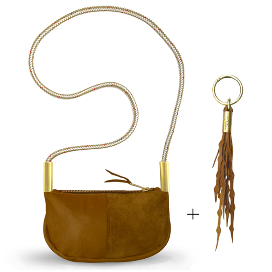 Zip Crossbody in Beach Nut Leather