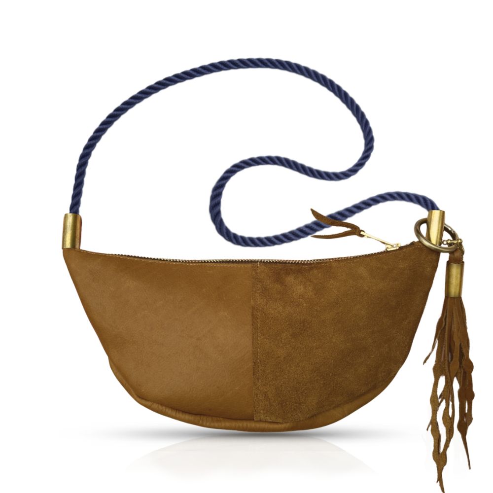 Sling #Rope Color_New England Navy#Rope Handle Length_Short Crossbody (40”)#Add Ons_Add a Matching Seaweed Tassel (save $10)