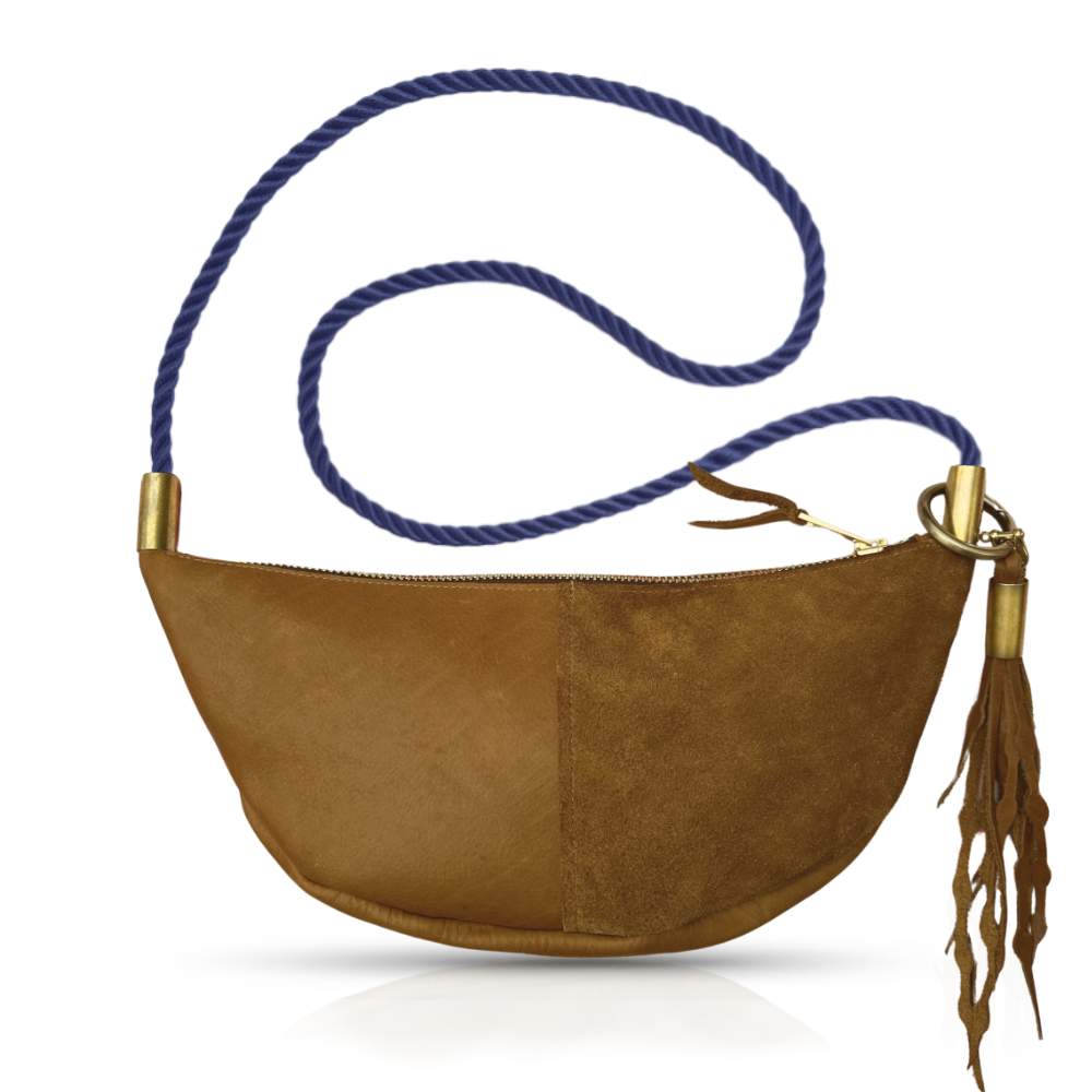 Sling #Rope Color_New England Navy#Rope Handle Length_Long Crossbody (50")#Add Ons_Add a Matching Seaweed Tassel (save $10)