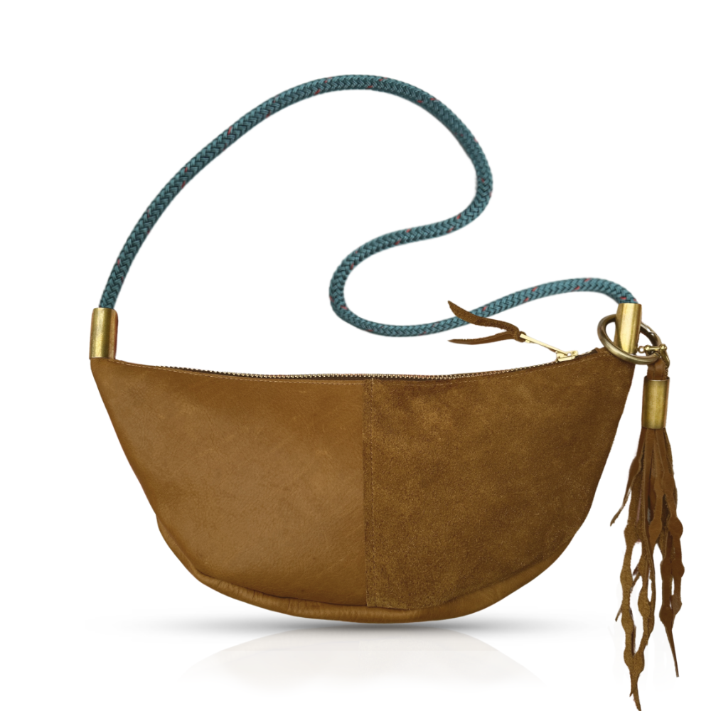 Sling #Rope Color_Seaside Teal#Rope Handle Length_Long Shoulder (35”)#Add Ons_Add a Matching Seaweed Tassel (save $10)