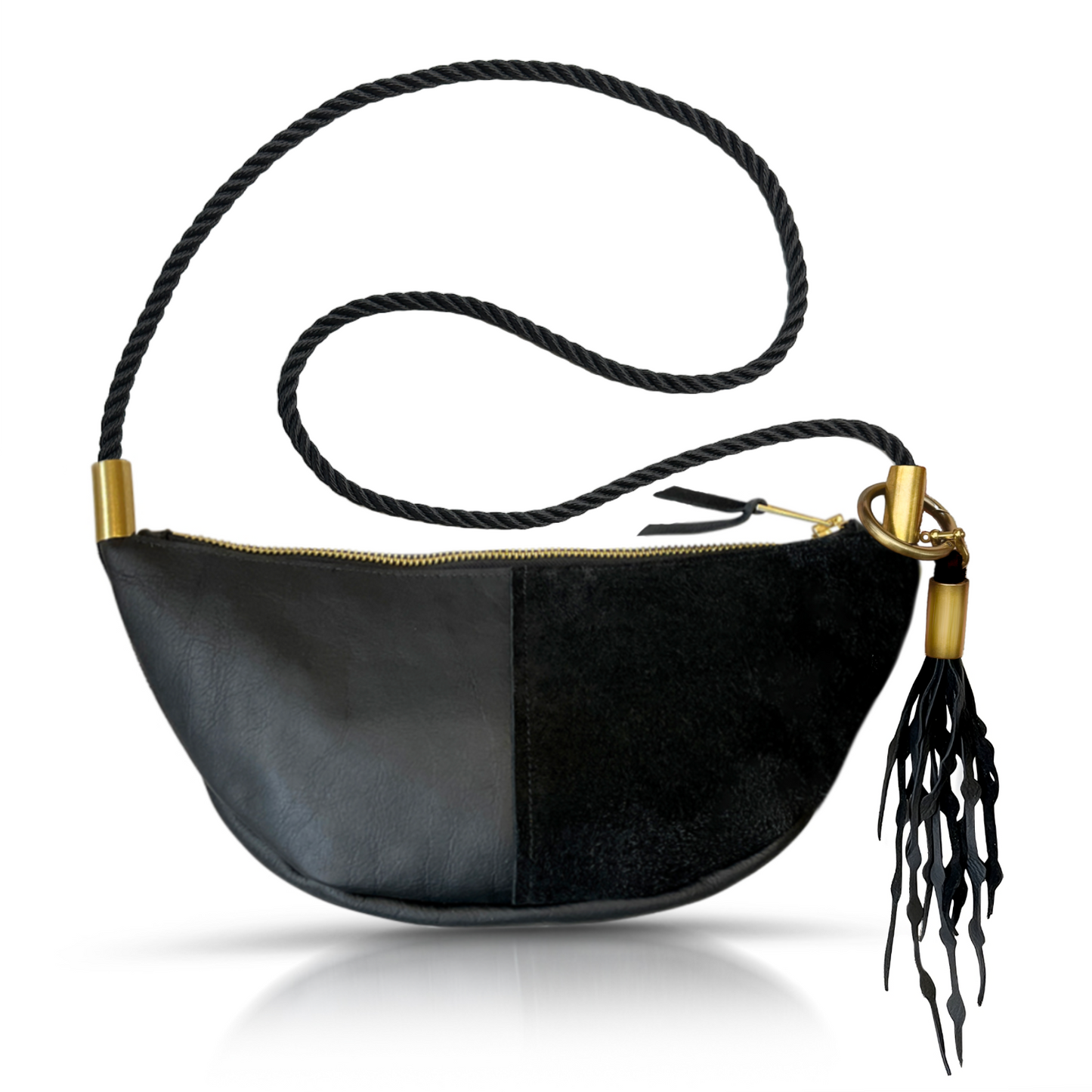 Sling Bag in Black Leather