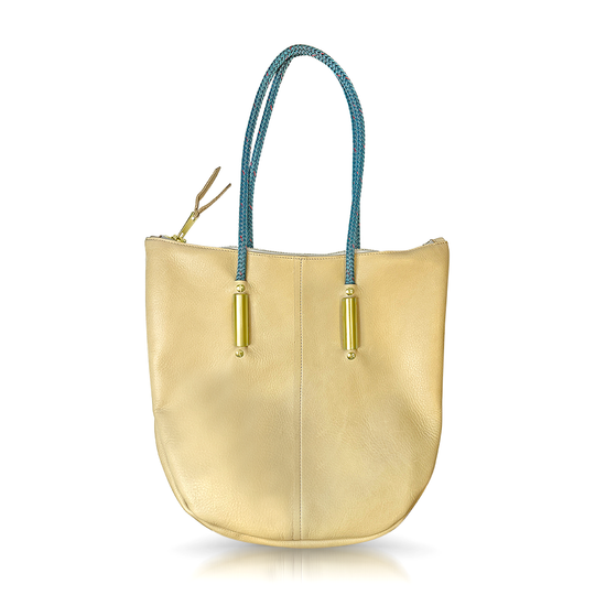 Zip Tote in Sand Leather