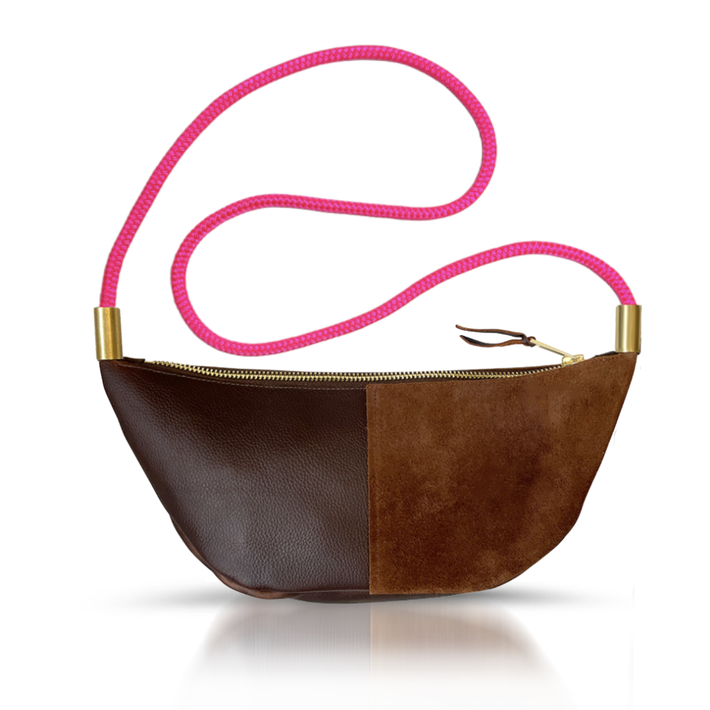 Sling #Rope Color_Neon Pink#Rope Handle Length_Long Crossbody (50")#Add Ons_Handbag Only