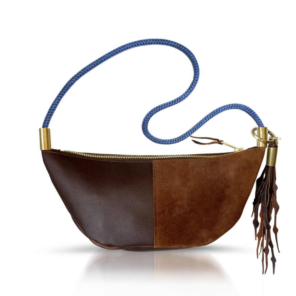 Sling #Rope Color_Harborside Blue#Rope Handle Length_Long Shoulder (35”)#Add Ons_Add a Matching Seaweed Tassel (save $10)