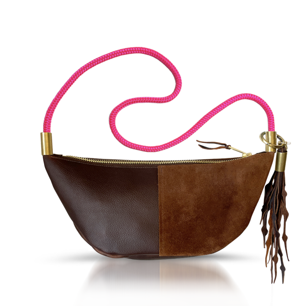 Sling #Rope Color_Neon Pink#Rope Handle Length_Short Crossbody (40”)#Add Ons_Add a Matching Seaweed Tassel (save $10)
