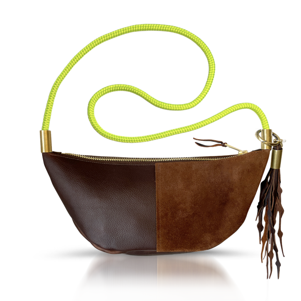 Sling #Rope Color_Neon Yellow#Rope Handle Length_Long Crossbody (50")#Add Ons_Add a Matching Seaweed Tassel (save $10)