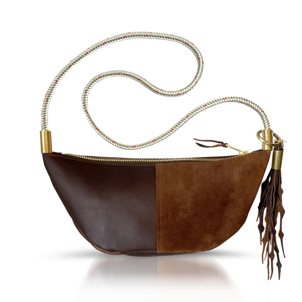 Sling #Rope Color_Oyster Shell Gold#Rope Handle Length_Long Crossbody (50")#Add Ons_Add a Matching Seaweed Tassel (save $10)