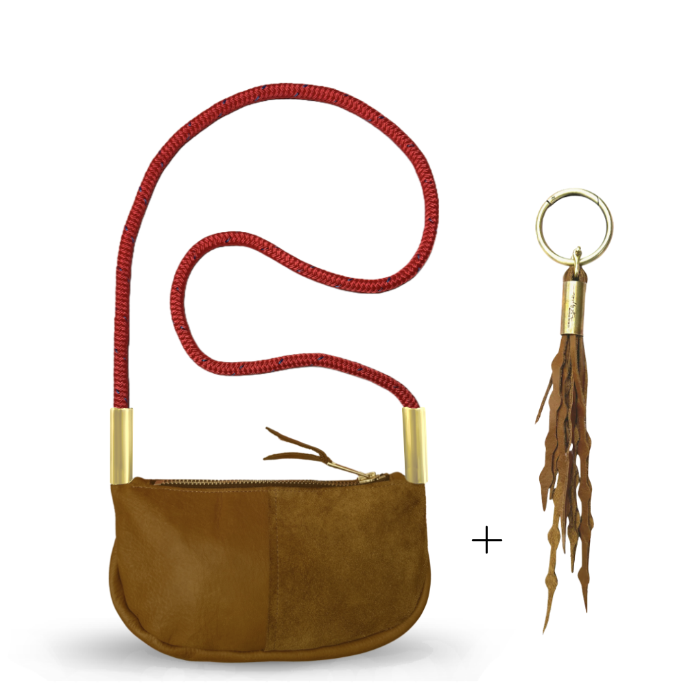 Zip Crossbody in Beach Nut Leather