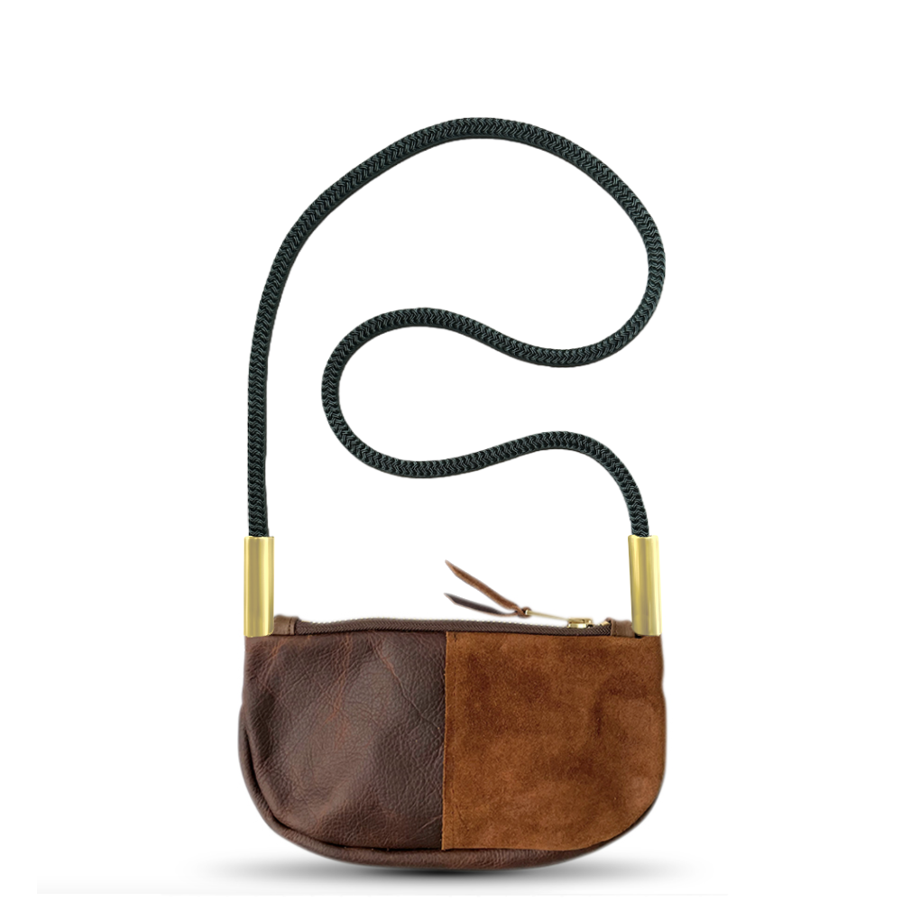 Zip Crossbody in Brown Leather