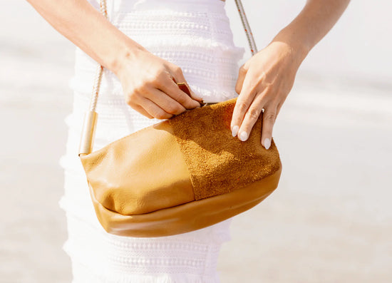 Zip Crossbody // in Beach Nut Leather