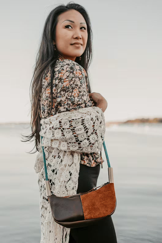 Zip Crossbody // in Brown Leather