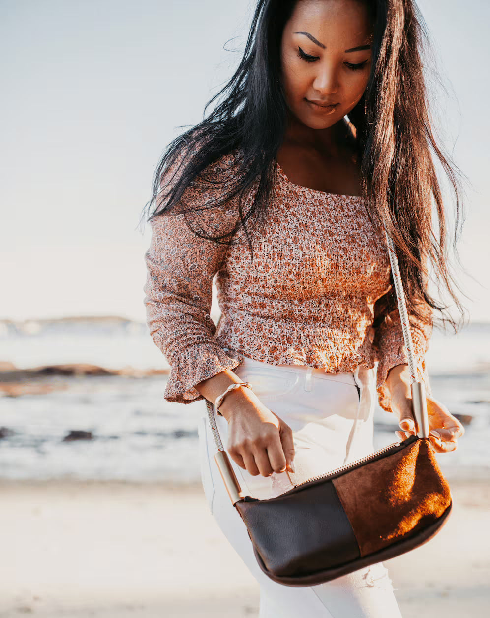Zip Crossbody // in Brown Leather