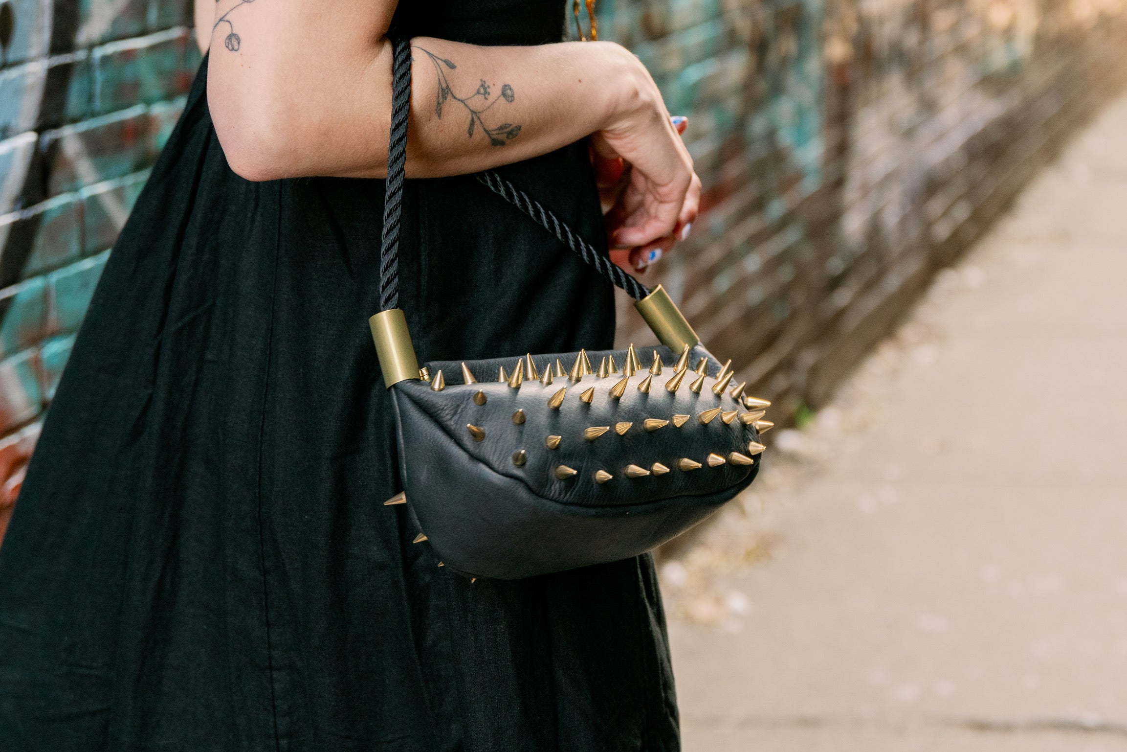 Sea Urchin Bag // Sirena in Black Leather
