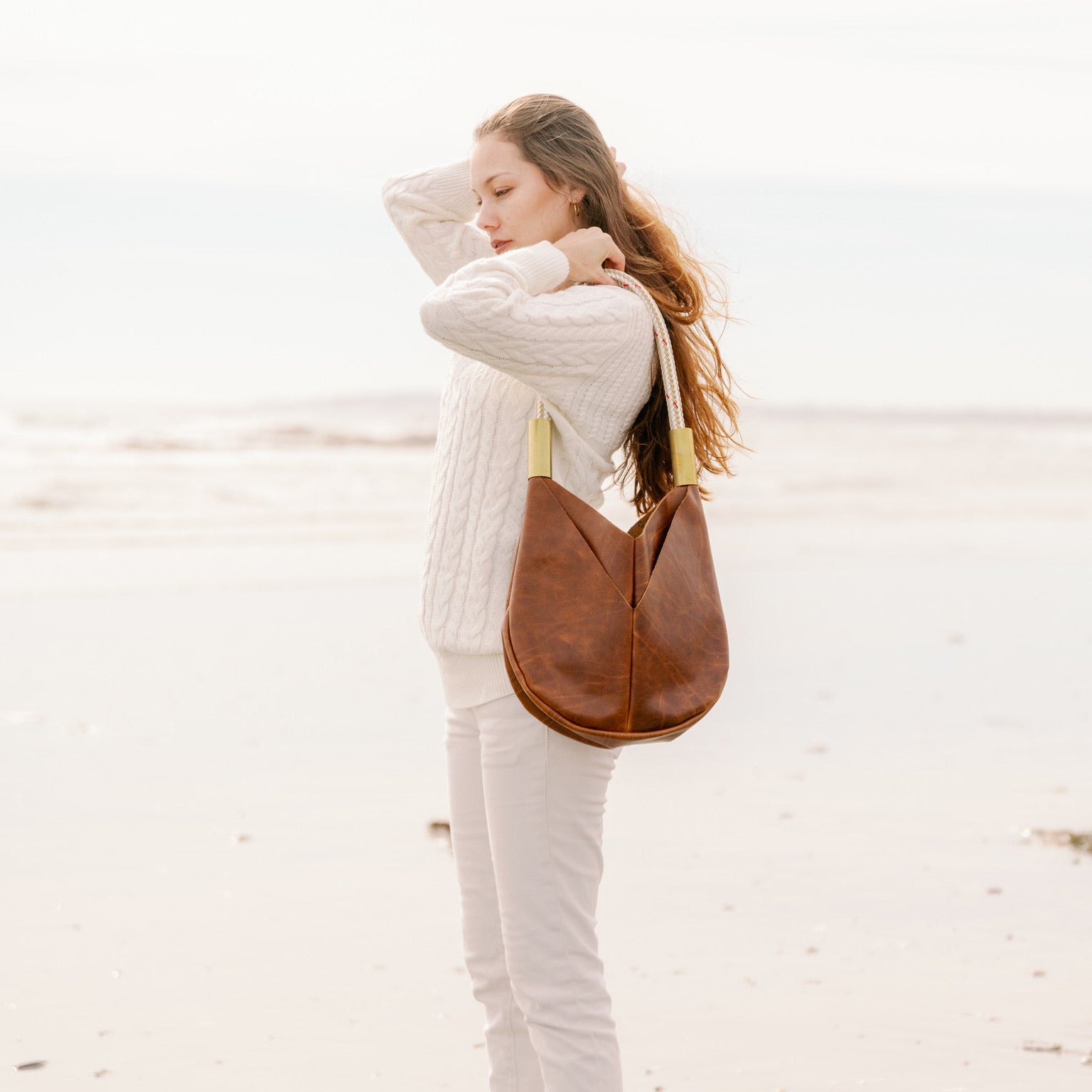 Original Wildwood Bag // Small in Brown Tourmaline with Harborside Blue Rope