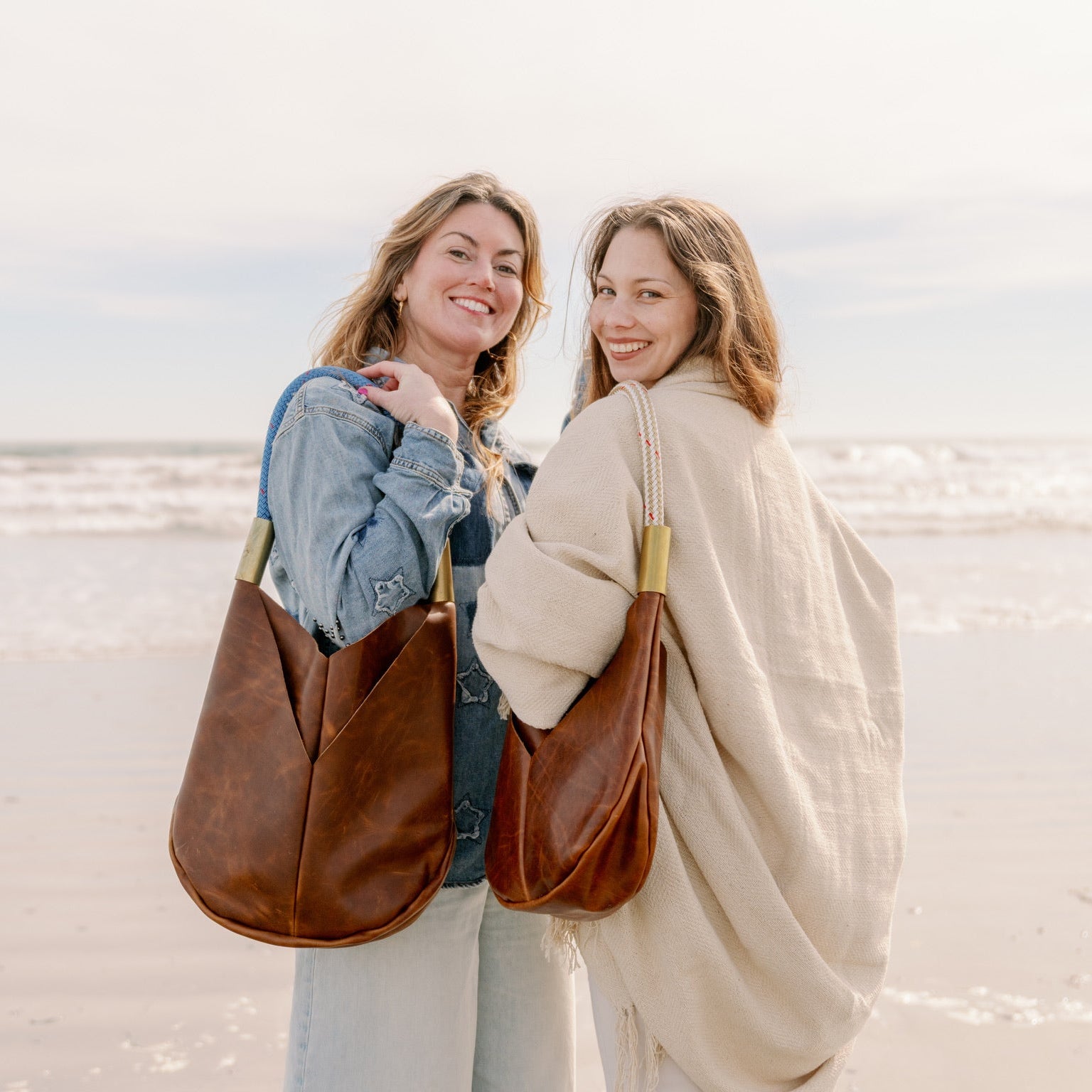 Original Wildwood Bag // Large in Brown Tourmaline with Harborside Blue Rope
