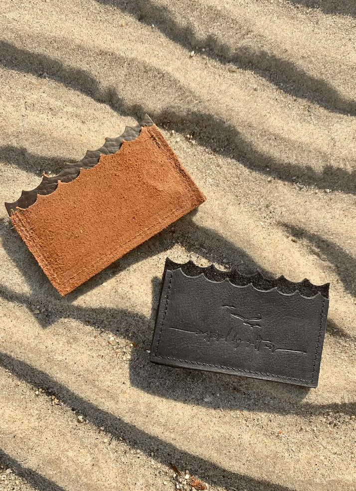 Mini Wallet "Inspired By Salt Air" // in Black Leather
